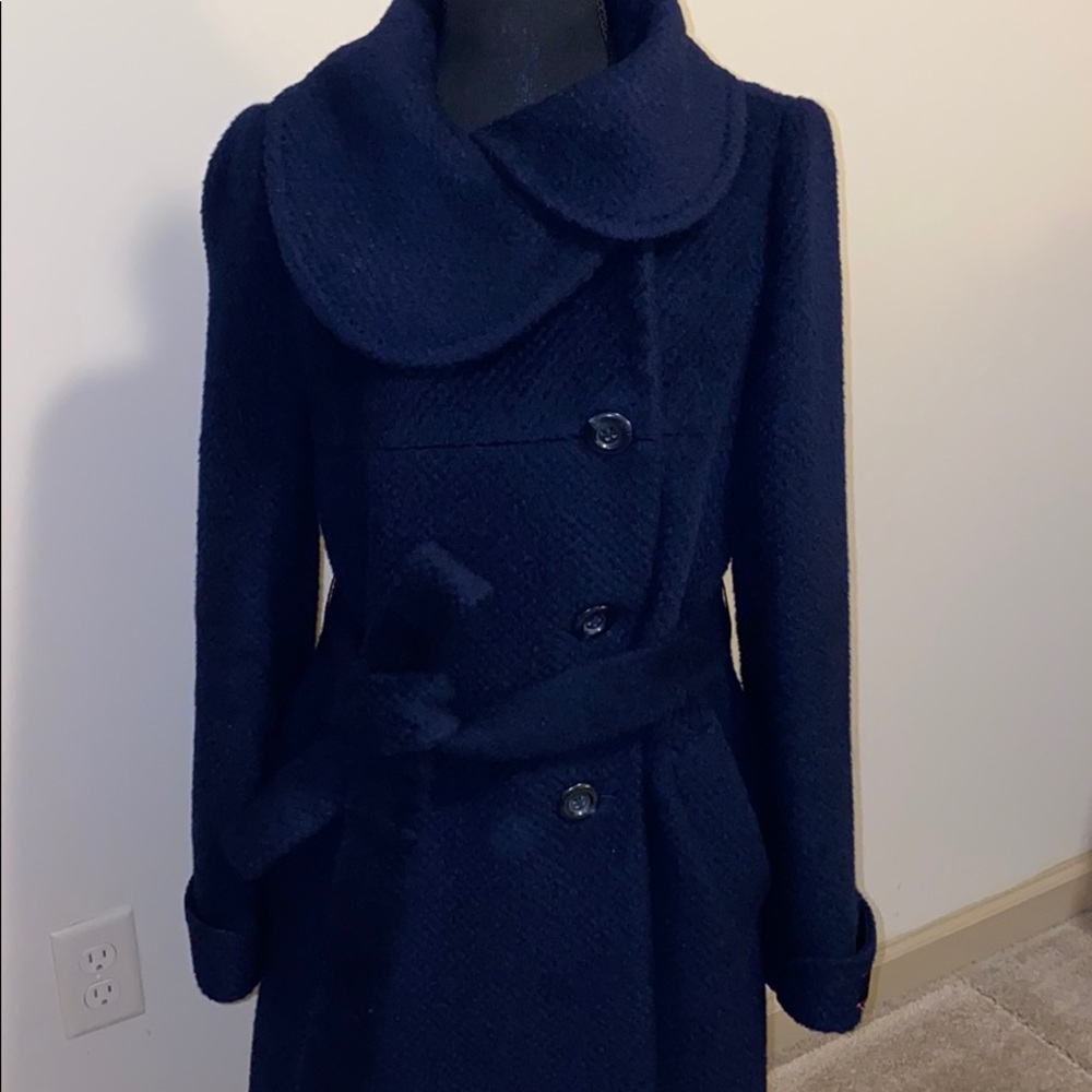 Deep Blue Wool & Alpaca Coat